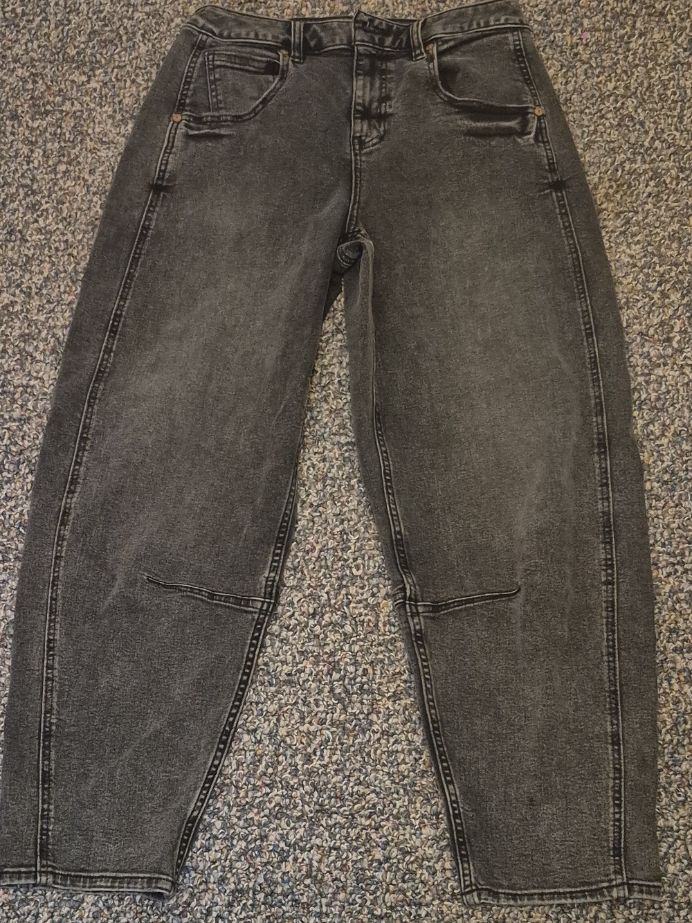 High-Rise Washed Black Boyfriend Jeans